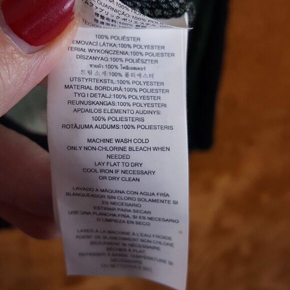 MICHAEL KORS Womens Top Medium Green Black Pullover Stretch Snake Shirt Tail - Picture 3 of 9